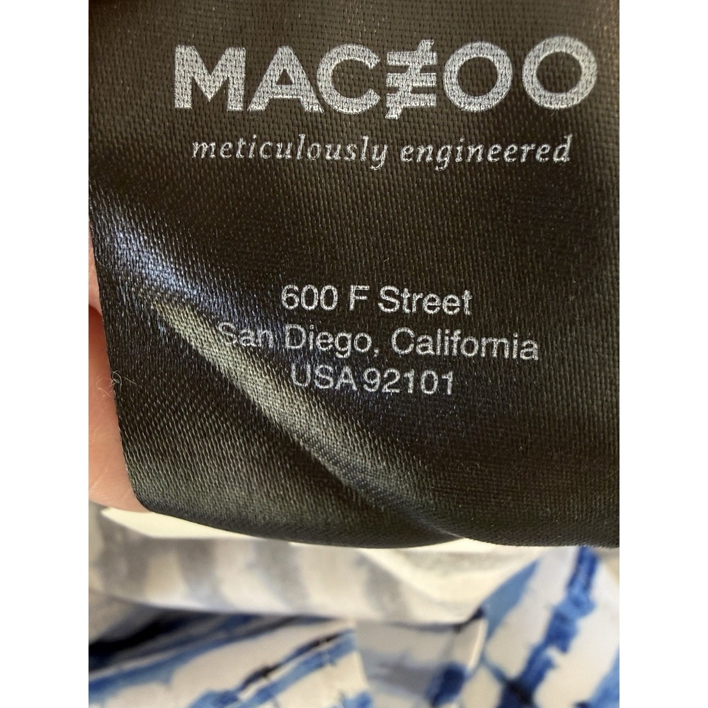 Maceoo Shirt Mens XL White Fibonacci Tie Dye Blue Long Sleeve Button Up - Picture 7 of 12